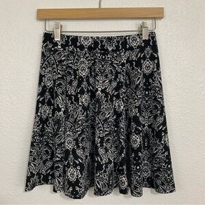 Rebel Sugar Black White Abstract Paisley Print Mini Skirt Size S